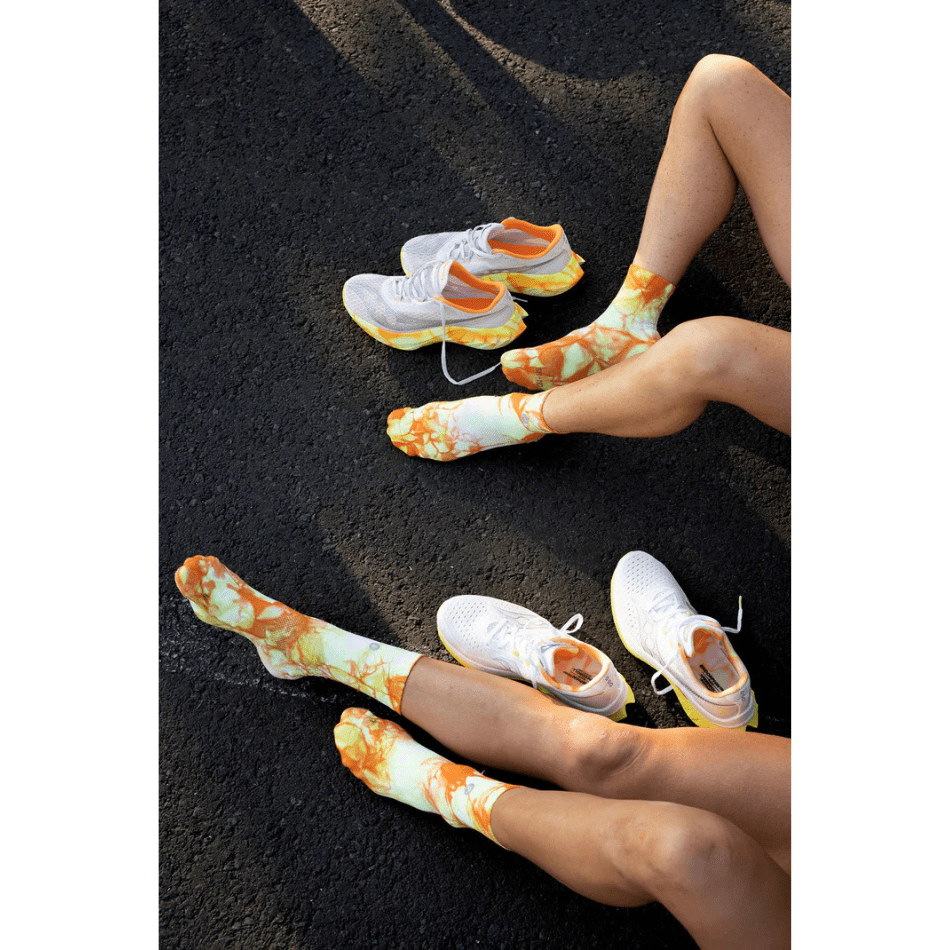 Shyu Accessories Shyu Unisex Half Crew Cut Racing Socks in Orange/Zest/White SS25 - Up and Running