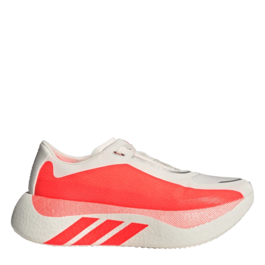 Up & Running adidas Women's Hyperboost Edge running shoes in Solar Turbo with a white PRIMEWEAVE upper and thick midsole