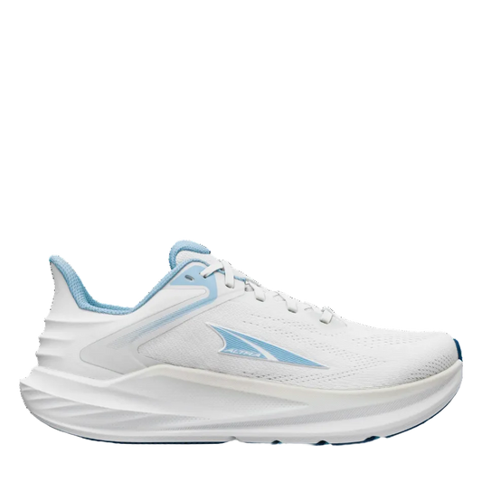 Up & Running Altra Women's Torin 8 running shoes in white and light blue with a breathable mesh upper