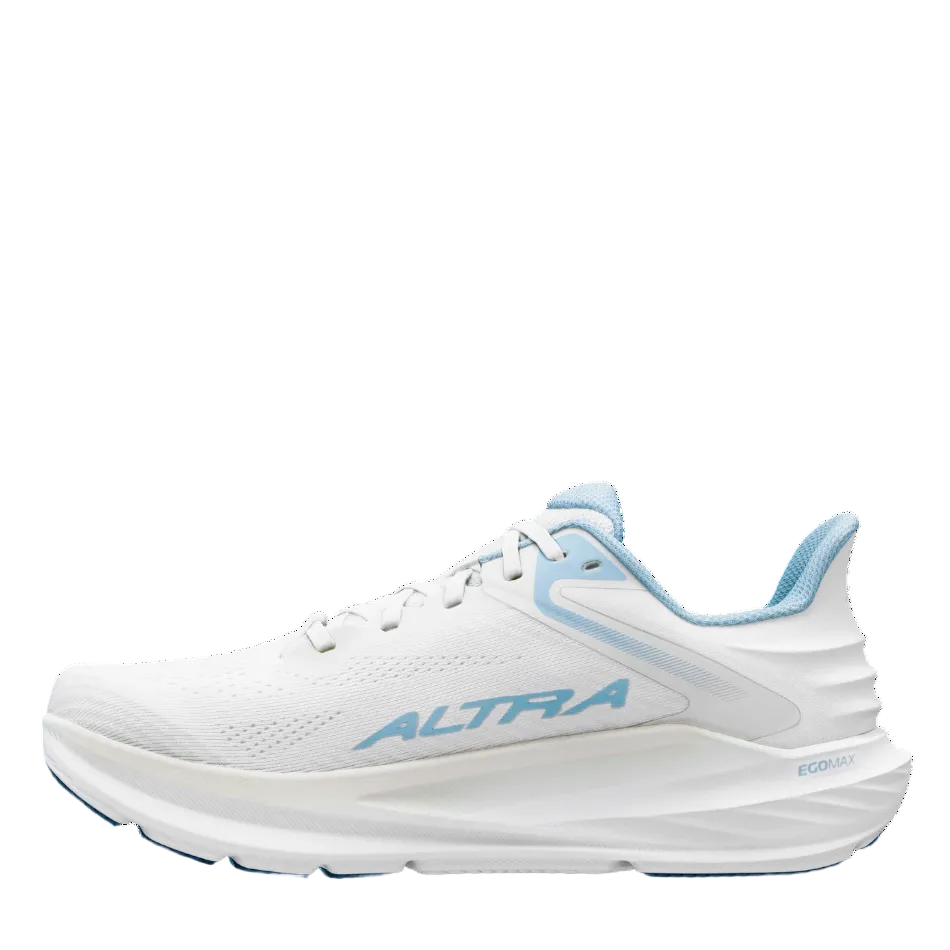 Up & Running Altra Women's Torin 8 running shoes in white and light blue with EGO MAX cushioning and mesh upper