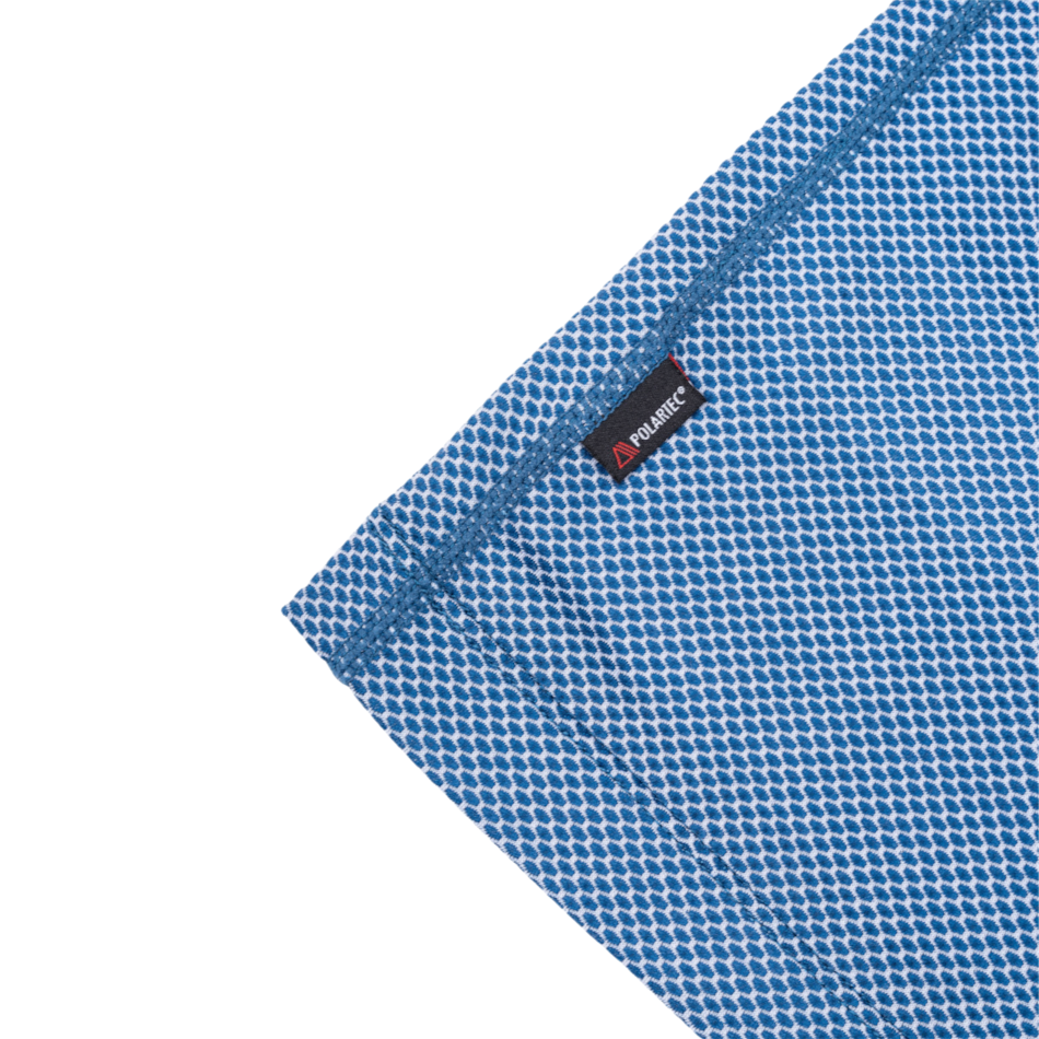 Up & Running Ronhill Tech Golden Hour long sleeved tee in blue Glacier Merge with Polartec fabric detail