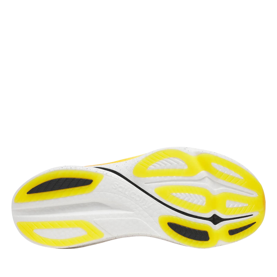 Up & Running Saucony Endorphin Azura running shoe outsole in yellow and white with XT-900 rubber traction pods