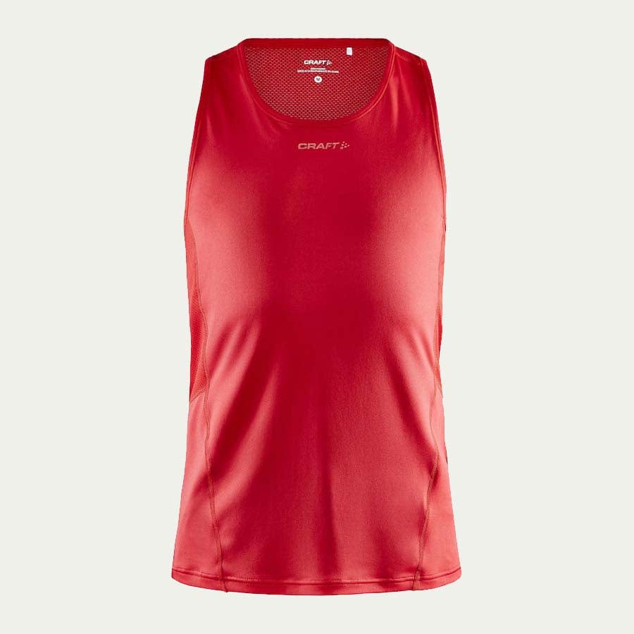 Craft Clothing S Craft Men's Essence Singlet Red SS20 - Up and Running